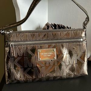 Michael Kors Mettalic Leather Large Wristlet